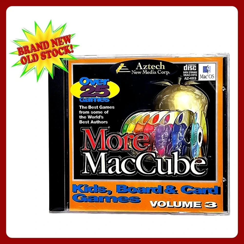 Aztech More MacCube Games Vol 2 Mac OS Vintage CD-ROM AZ-482 NIB